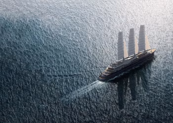 aerial view of orient express yacht